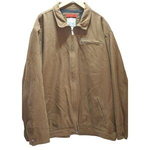 VTG Old Navy Canvas Barn Chore Coat Mens XXL Brown Fleece Lined Workwear Jacket
